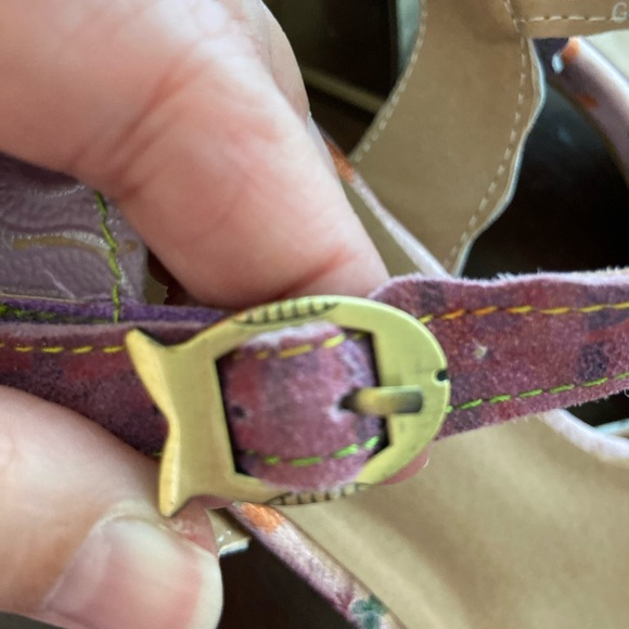 Spring Step L’Artiste Collection Lilac Floral Heel Sandal Sz 42 10-10.5 - Picture 9 of 10